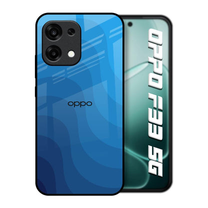 Blue Wave Abstract Oppo F33 5G Glass Back Cover Online