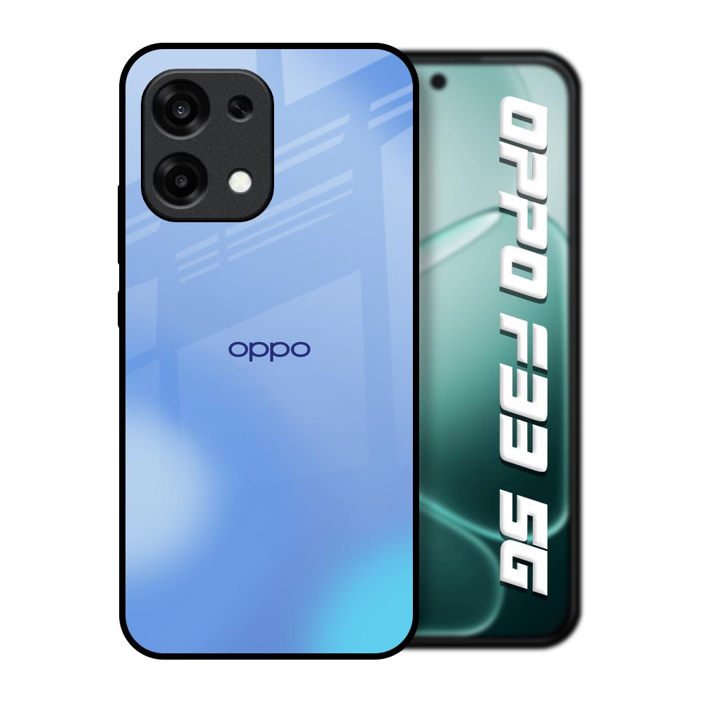 Vibrant Blue Texture Oppo F33 5G Glass Back Cover Online