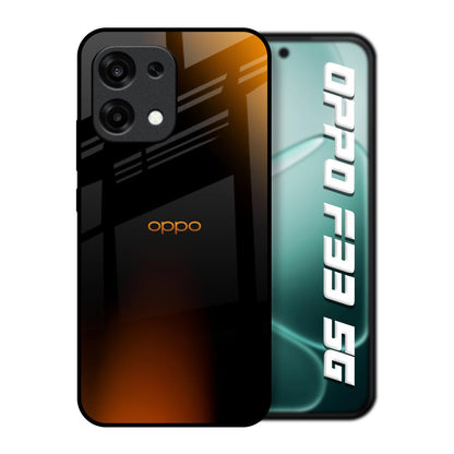 Orange Black Fusion Oppo F33 5G Glass Back Cover Online