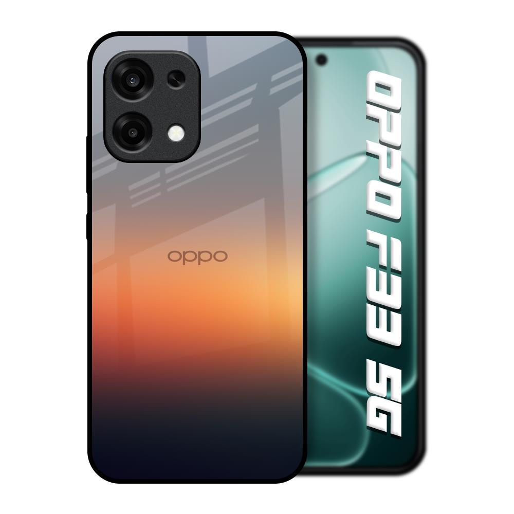 Aesthetic Orange Oppo F33 5G Glass Back Cover Online