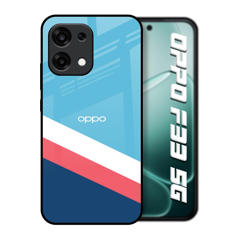 Pink & White Stripes Oppo F33 5G Glass Back Cover Online