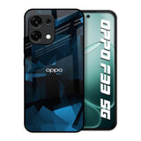 Polygonal Blue Box Oppo F33 5G Glass Back Cover Online