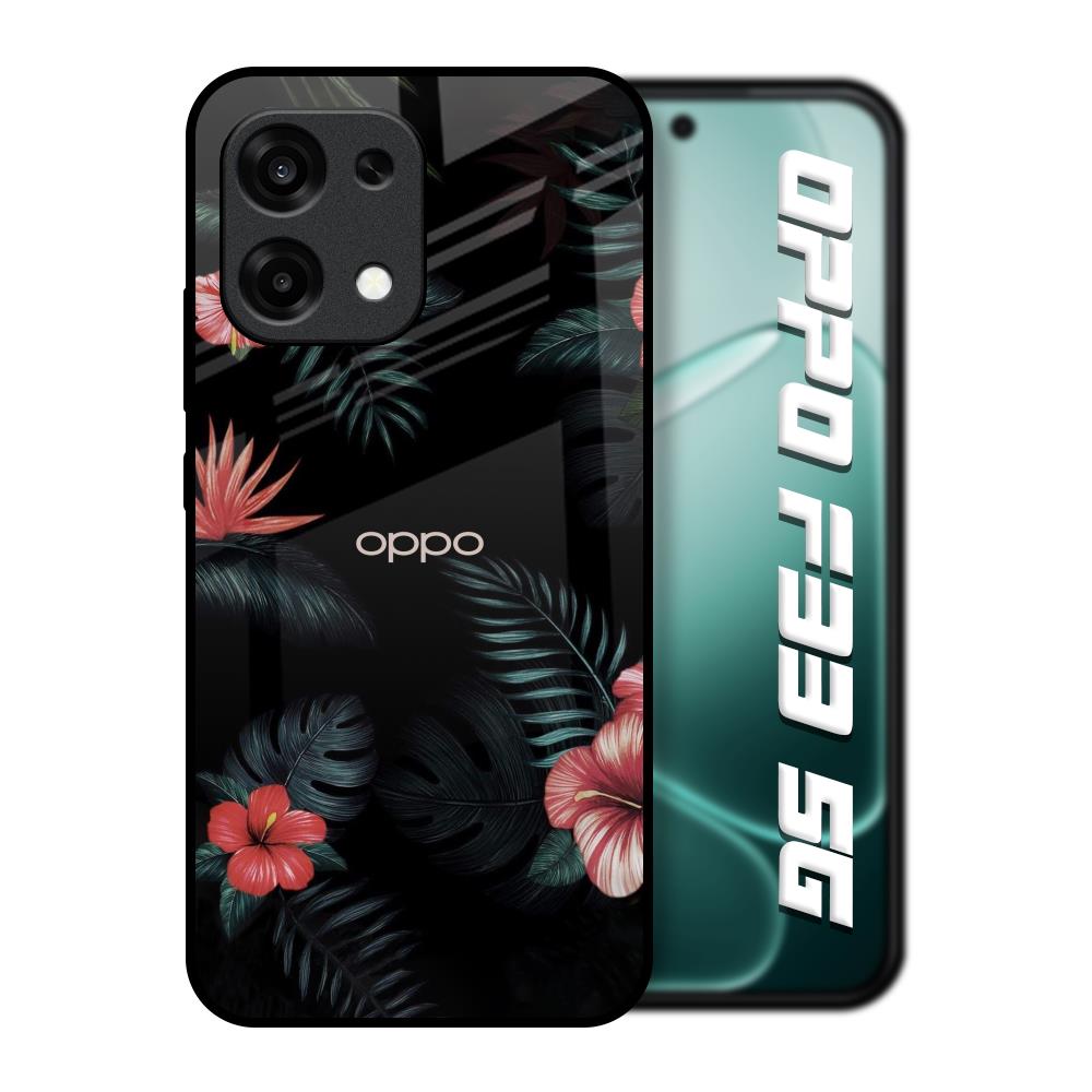 Tropical Art Flower Oppo F33 5G Glass Back Cover Online