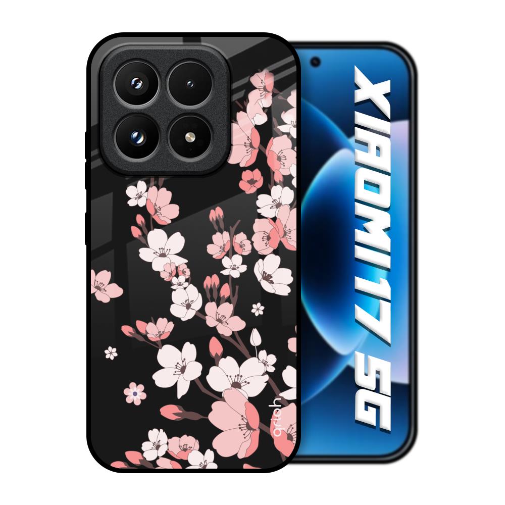 Black Cherry Blossom Xiaomi 17 5G Glass Back Cover Online
