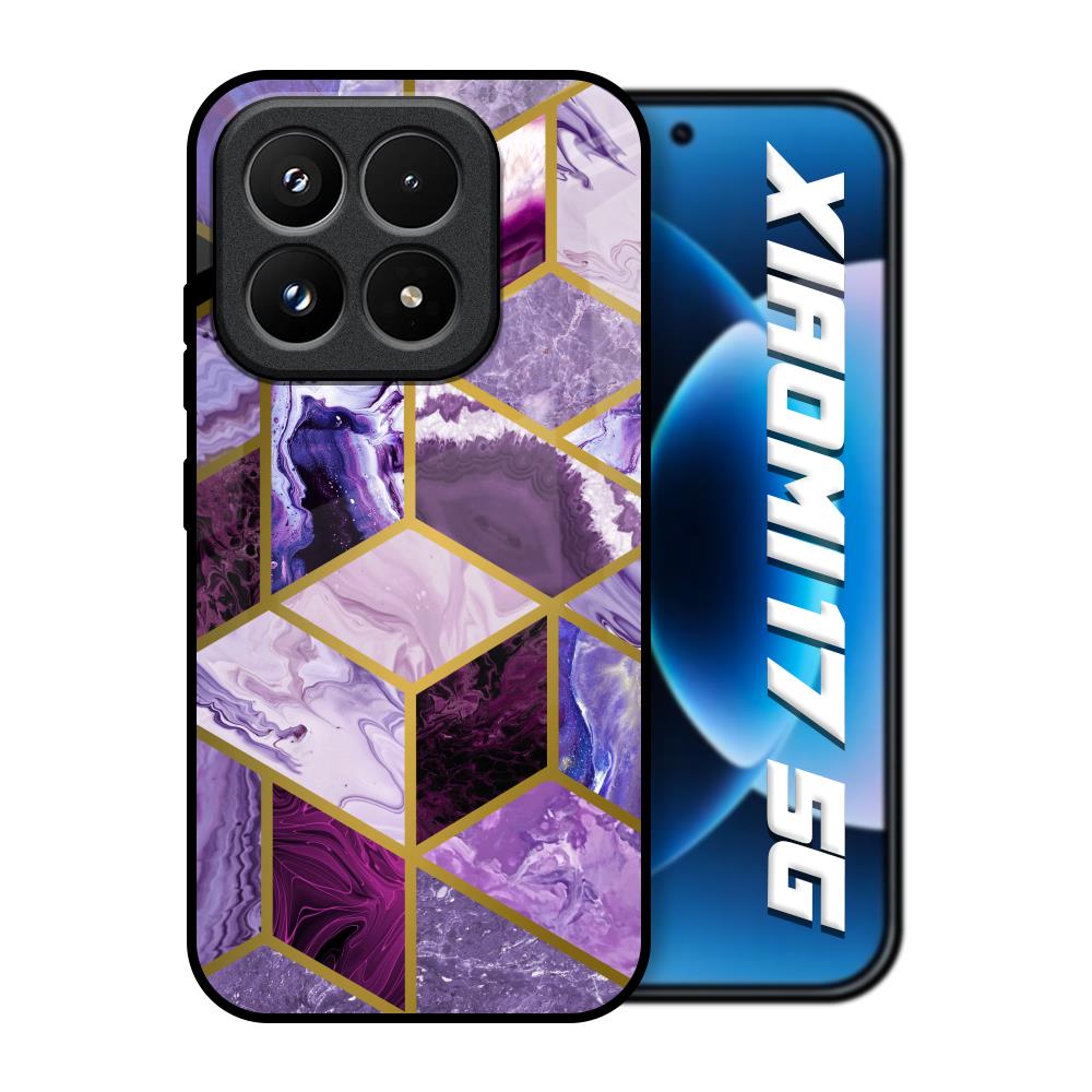 Purple Rhombus Marble Xiaomi 17 5G Glass Back Cover Online