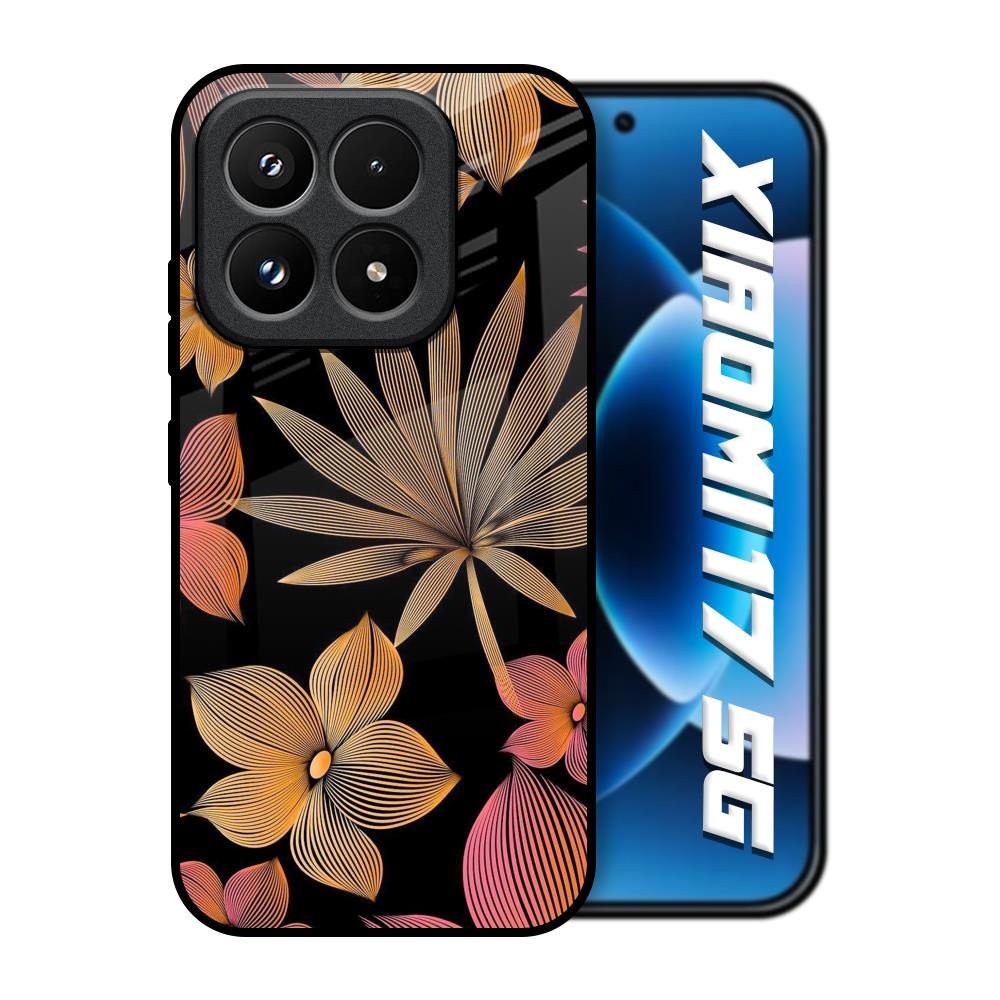 Lines Pattern Flowers Xiaomi 17 5G Glass Back Cover Online