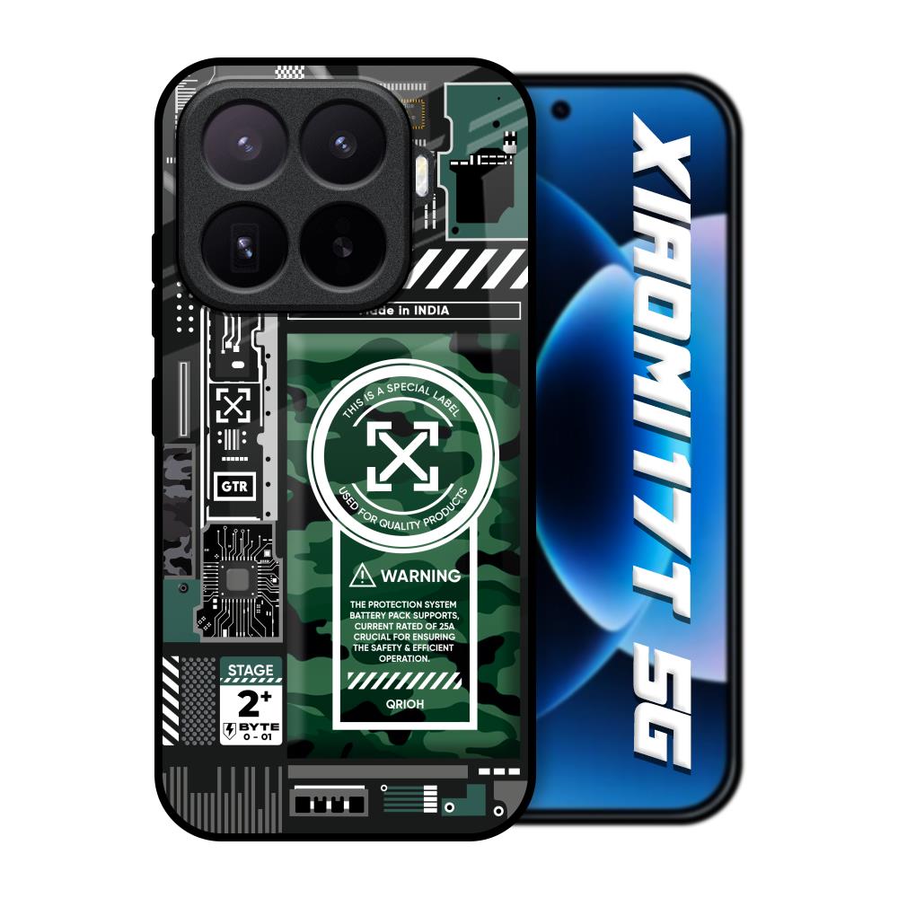 Green Camo Circuit Xiaomi 17T 5G Glass Back Cover Online