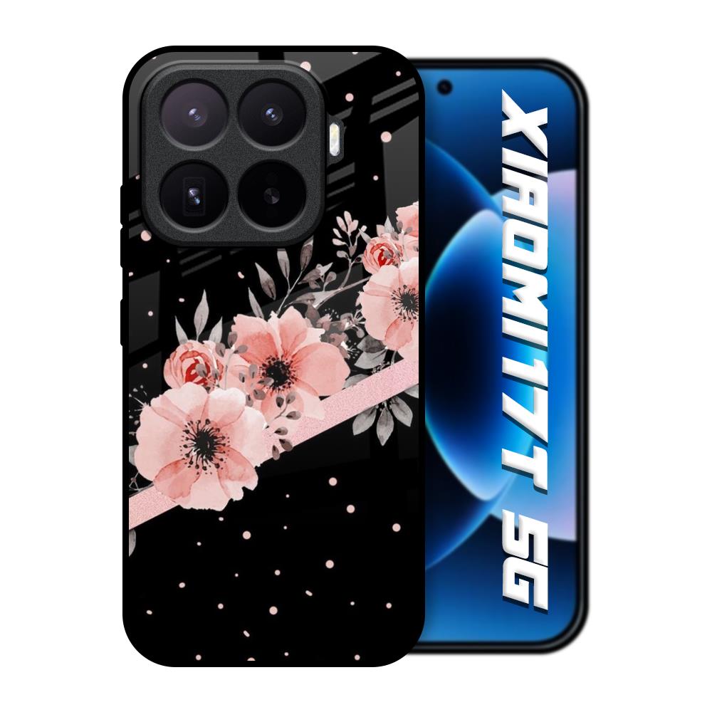 Floral Black Band Xiaomi 17T 5G Glass Back Cover Online