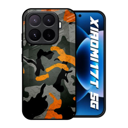 Camouflage Orange Xiaomi 17T 5G Glass Back Cover Online