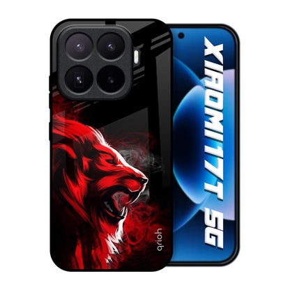Red Angry Lion Xiaomi 17T 5G Glass Back Cover Online