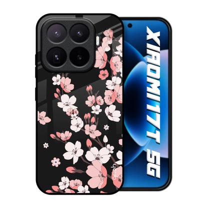 Black Cherry Blossom Xiaomi 17T 5G Glass Back Cover Online