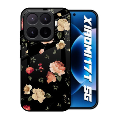 Black Spring Floral Xiaomi 17T 5G Glass Back Cover Online