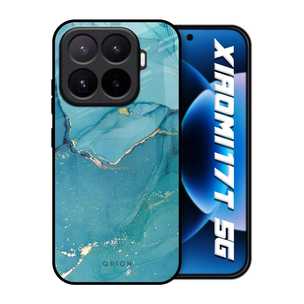 Blue Golden Glitter Xiaomi 17T 5G Glass Back Cover Online