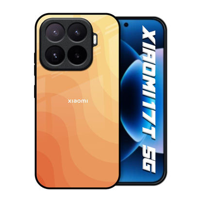 Orange Curve Pattern Xiaomi 17T 5G Glass Back Cover Online