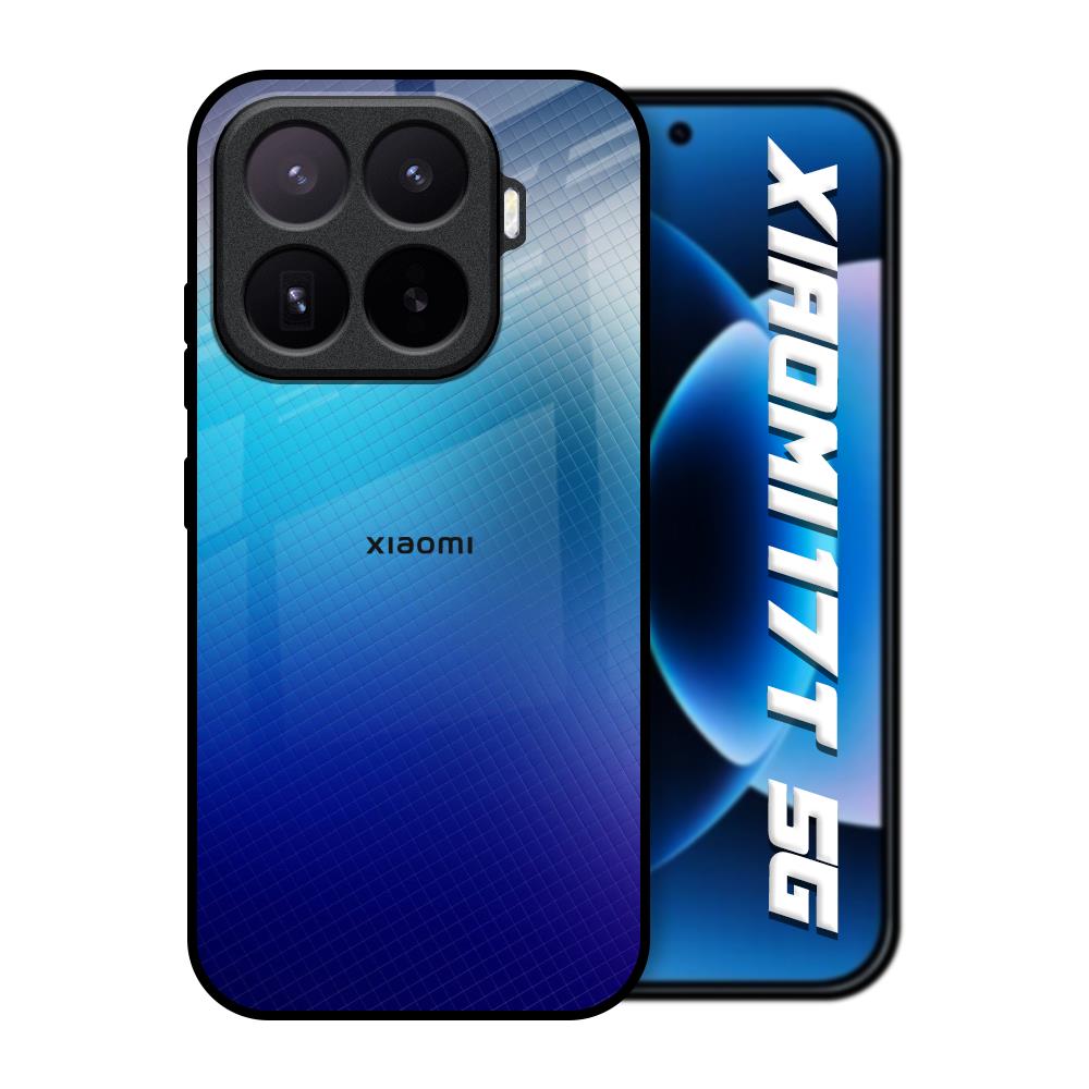 Blue Rhombus Pattern Xiaomi 17T 5G Glass Back Cover Online