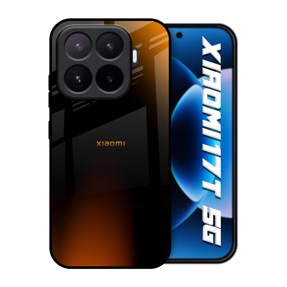 Orange Black Fusion Xiaomi 17T 5G Glass Back Cover Online