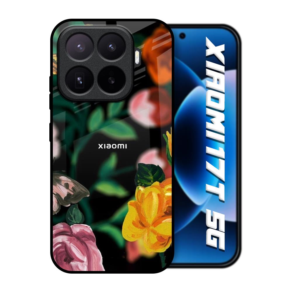 Flowers & Butterfly Xiaomi 17T 5G Glass Back Cover Online