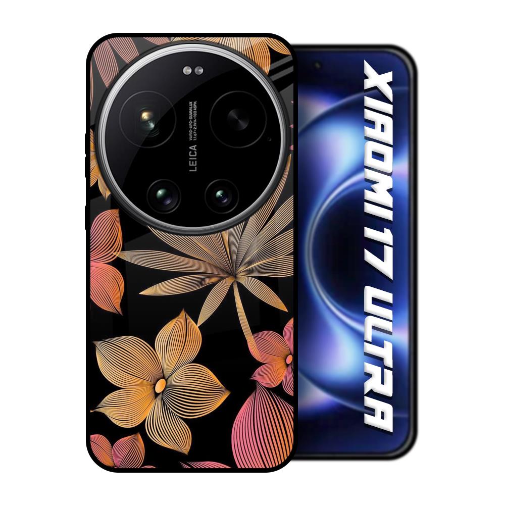 Lines Pattern Flowers Xiaomi 17 Ultra 5G Glass Back Cover Online