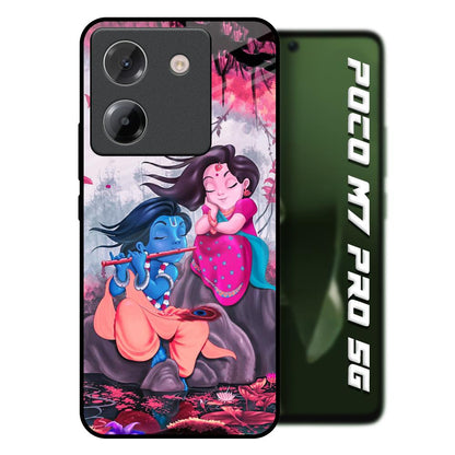 Radha Krishna Art Poco M7 Pro 5G Glass Back Cover Online