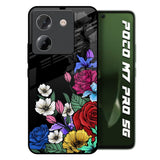 Rose Flower Bunch Art Poco M7 Pro 5G Glass Back Cover Online