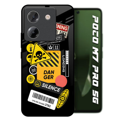 Danger Signs Poco M7 Pro 5G Glass Back Cover Online