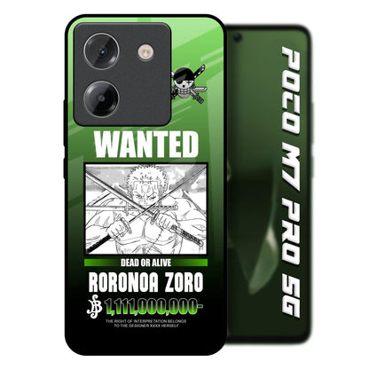 Zoro Wanted Poco M7 Pro 5G Glass Back Cover Online