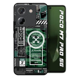 Green Camo Circuit Poco M7 Pro 5G Glass Back Cover Online