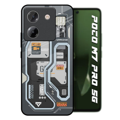 Retro Futuristic Poco M7 Pro 5G Glass Back Cover Online