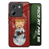 Astronaut Bear Poco M7 Pro 5G Glass Back Cover Online