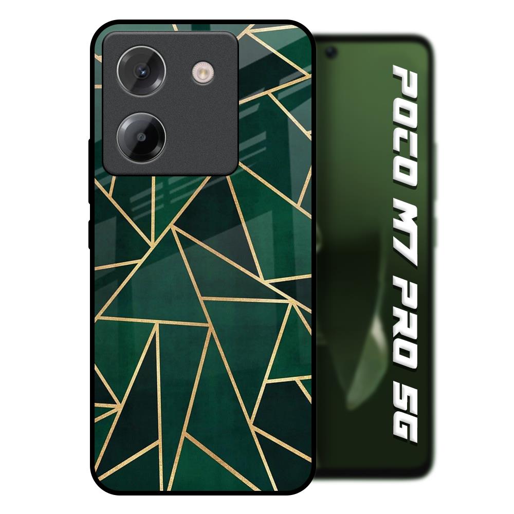 Abstract Green Poco M7 Pro 5G Glass Back Cover Online