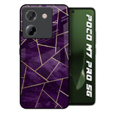 Geometric Purple Poco M7 Pro 5G Glass Back Cover Online