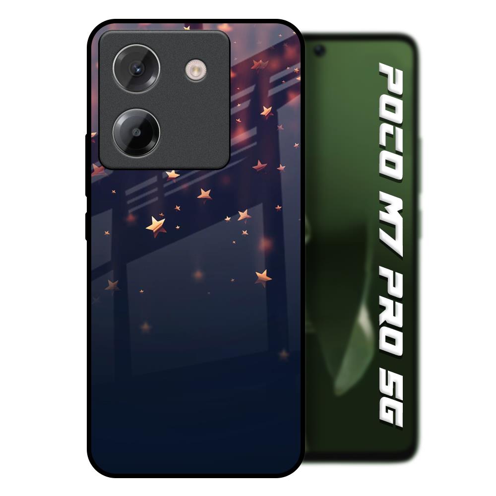 Falling Stars Poco M7 Pro 5G Glass Back Cover Online