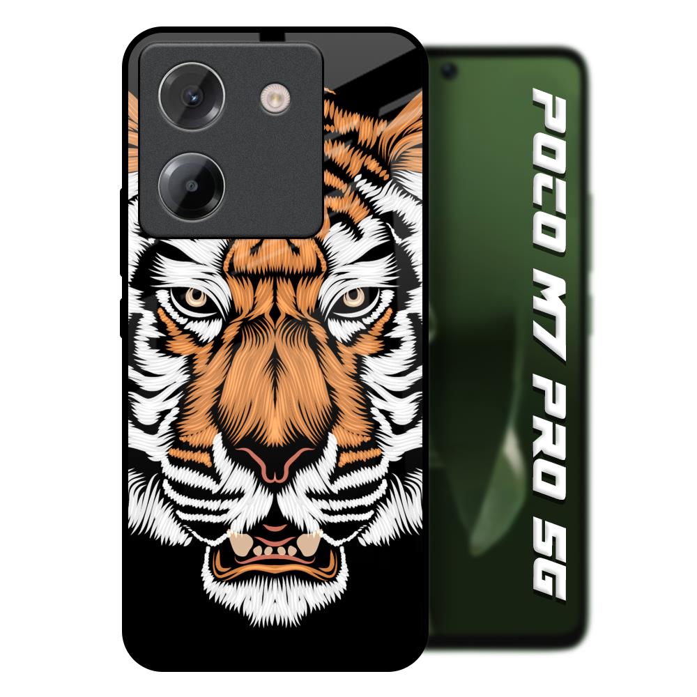 Angry Tiger Poco M7 Pro 5G Glass Back Cover Online