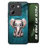 Adorable Baby Elephant Poco M7 Pro 5G Glass Back Cover Online
