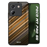 Diagonal Slash Pattern Poco M7 Pro 5G Glass Back Cover Online