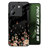 Floating Floral Print Poco M7 Pro 5G Glass Back Cover Online