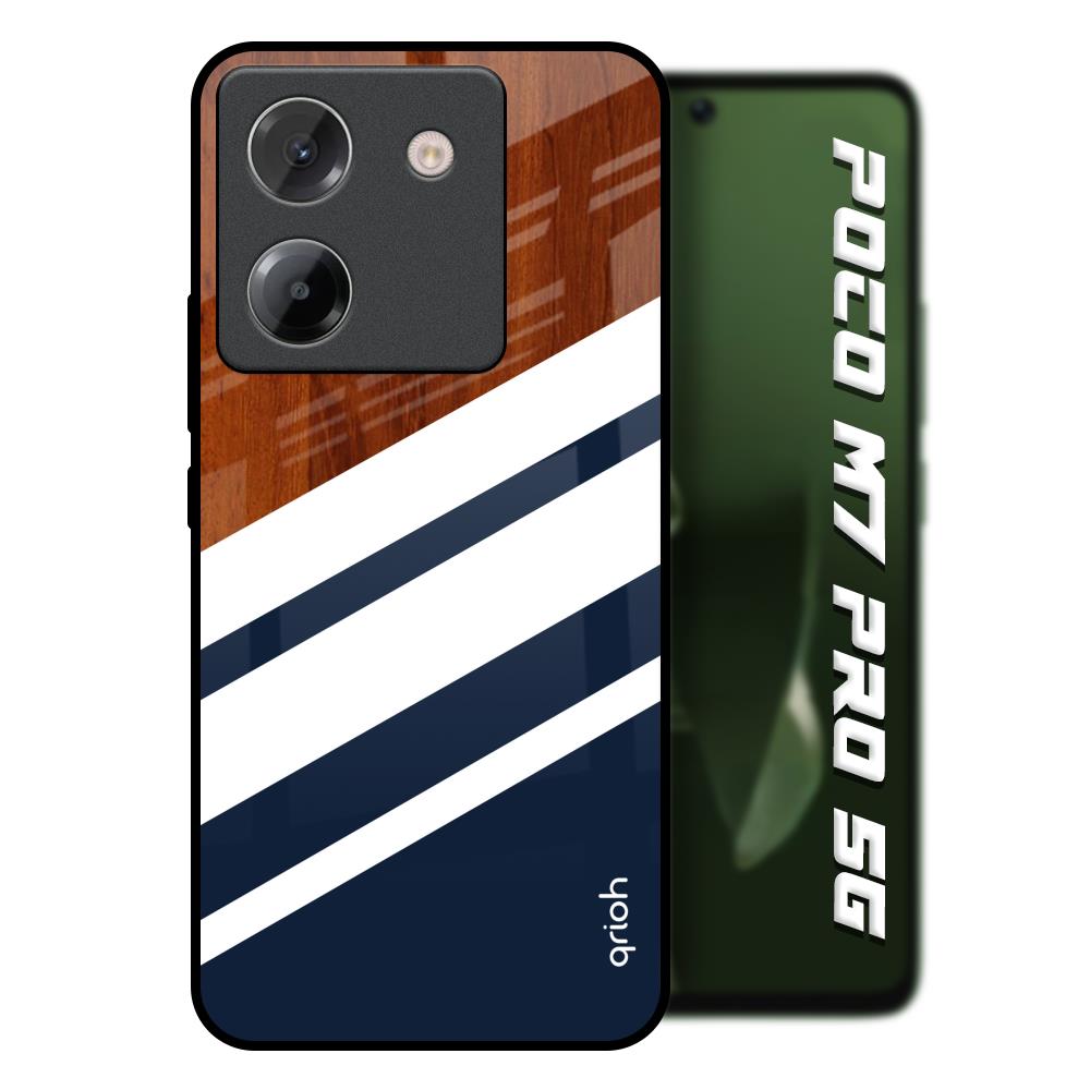 Bold Stripes Poco M7 Pro 5G Glass Back Cover Online