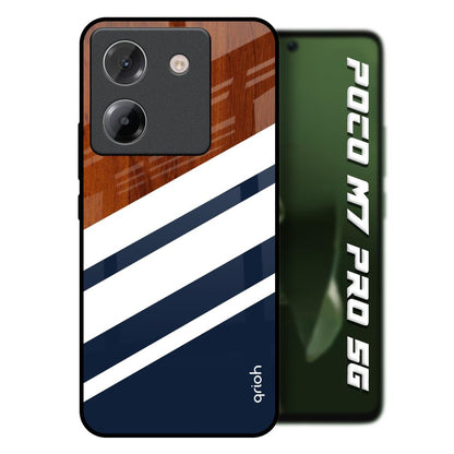 Bold Stripes Poco M7 Pro 5G Glass Back Cover Online
