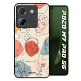 Abstract Faces Poco M7 Pro 5G Glass Back Cover Online