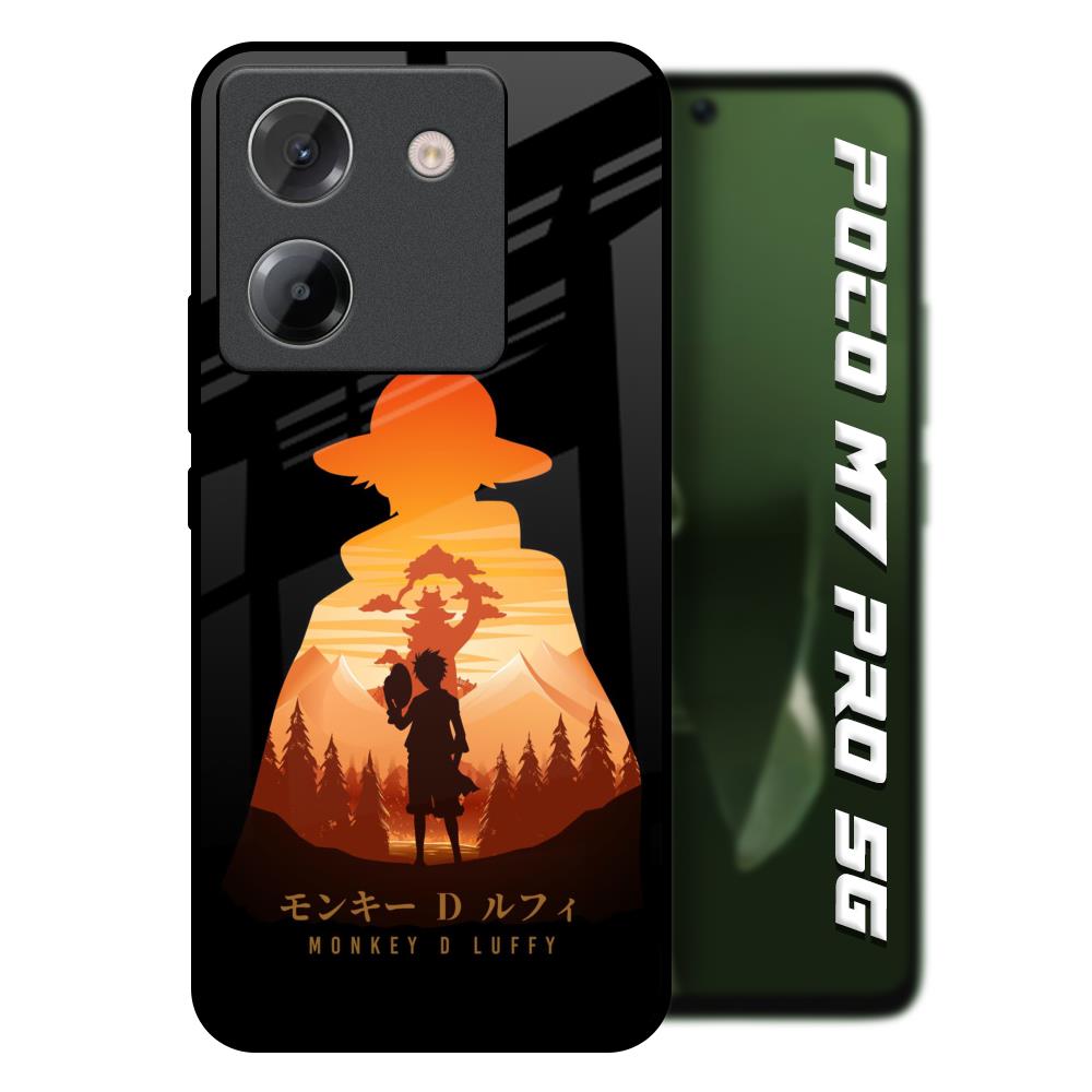 Luffy One Piece Poco M7 Pro 5G Glass Back Cover Online