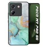Green Marble Poco M7 Pro 5G Glass Back Cover Online