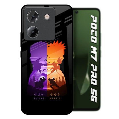 Minimalist Anime Poco M7 Pro 5G Glass Back Cover Online
