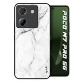 Modern White Marble Poco M7 Pro 5G Glass Back Cover Online