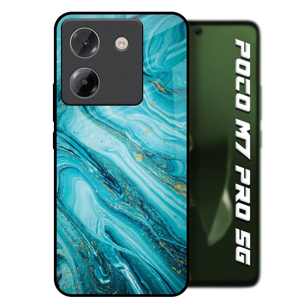 Ocean Marble Poco M7 Pro 5G Glass Back Cover Online