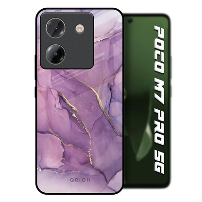 Purple Gold Marble Poco M7 Pro 5G Glass Back Cover Online
