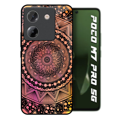 Floral Mandala Poco M7 Pro 5G Glass Back Cover Online