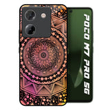 Floral Mandala Poco M7 Pro 5G Glass Back Cover Online