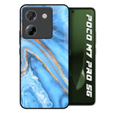 Vibrant Blue Marble Poco M7 Pro 5G Glass Back Cover Online