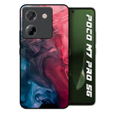 Blue & Red Smoke Poco M7 Pro 5G Glass Back Cover Online