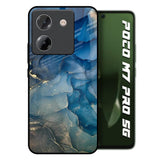 Blue Cool Marble Poco M7 Pro 5G Glass Back Cover Online